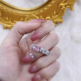 Cluster Rings Exquisite Ring Female Opening Adjustable Ins Style Temperament Simple Pink Sweet Gourmet Net Red Little Book