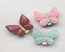 36pcs Glitter Butterfly Double Layers Synthetic Leather Design Kids Hairpins Handmade Hair Clips Lovely Bowknot Accessories5221491