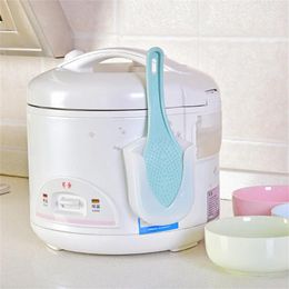 Kitchen Storage Rice Spoon Clip Suction Cup Design Convenient Removable Easy To Instal Durable Cooker Plastic Holder Sucker