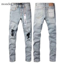 Jeans viola Designer Jeans Uomo Donna Pantaloni lunghi impilati Jeans strappati High Street Retro Vernice Spot Patch Hole Denim Silm Piedi Pantaloni micro elastici Ksubi Jean 5965