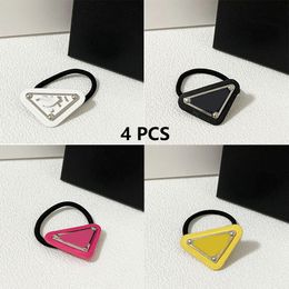 T GG Brand Triangle Mark Letter Hair Rubber Bands Hairband Fashion Women Designer Pony Tails Holder Elastic Headbands Headwrap Girl Sports Hairrope Wholesale 4PC