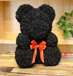 Wedding Decorative Flowers 25cm Rose Teddy Bear Valentines Day Gift for Girlfriend Rose Bear Artificial Flower Bear of Roses3690486