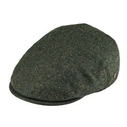 VOBOOM Wool Tweed Herringbone Irish Cap Men Women Beret Cabbie Driver Hat Golf Ivy Flat Hats Green Black Yellow 200238J