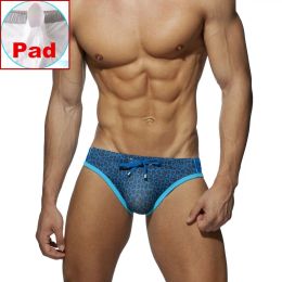 Swimwear Men Swimwear Low Rise Leopard Swim Brief Sexy Counter Pouch Swimming Trunks Pad Beach Bikini Swimsuit Shorts Surf Boxer