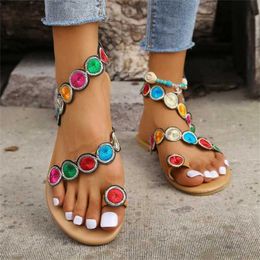 Hip Sandles Heels Sunflower Flat Sandals Womens Summer Shoes Beach Flip Flops For Women 240228