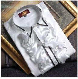 Vests 2023 Men Shirt White Yellow Long Sleeve Groom Prom Shirts Performance Custom Wedding Men Party Fashion Shirt Camisa Masculina