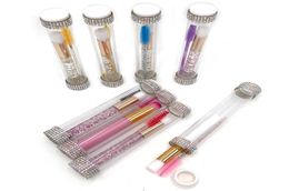 Lashes Shapoo Brushes with Clear Rhinestone Bottle Diamond Handle Mascara Wands Eyelash Extension Makeup Tool1248163