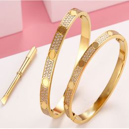 diamond bracelet designer jewelry love braclet gold bracelet womens casual classic party gift unisex stainless steel 18K Gold Plated mens bracelet bangle designs