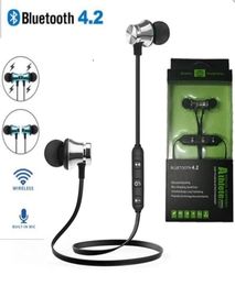 T11 Magnet Sport Headphones BT42 Wireless Stereo Earphones with Mic Earbuds Bass Headset for iPhone Samsung LG Phones with Retail3510216