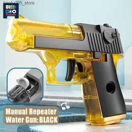 Sand Play Water Fun Eagle Of The Desert Manual Water Gun Outdoor Portable Summer Beach Shooting Pistol Fight Toys for Children Boys Game Adult 2424 Q240307