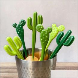 Forks Pack Of 6 Fruit Party Dessert Cactus Appetizer Picks Portable Kids Sticks Cafe Reusable Decorative Tooticks Drop Delivery Dhzab