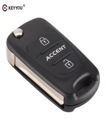 Flip Folding Remote Key Shell Case 3 Buttons Fit For Hyundai Accent Keyless Entry Fob Cover Car Alarm Housing9873263