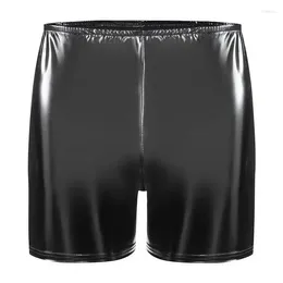 Men's Shorts Solid Colour PVC Leather Side Zipper Casual Short Pants Summer Fashion Trend Club Punk Style For Men