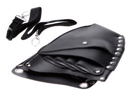 Leather Barber bag Scissor Storage Hairdressing Holster Pouch Holder Case Rivet Clips Bag with Waist Shoulder Belt Hair3108118