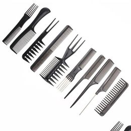 Hair Brushes Tamax Cb001 10Pcs/Set Professional Hair Brush Comb Salon Anti-Static Combs Hairbrush Hairdressing Care Styling Drop Deliv Dhl89