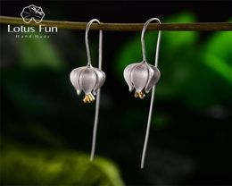 Lotus Fun Eternal Love Tulip Flower Dangle Earrings Real 925 Sterling Silver Handmade Fine Jewellery for Women Bijoux 2106246646163
