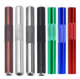 HONEYPUFF Pen Style 70MM Sniffer Aluminum Snuff Snorter Dispenser Metal Sunff Snorter Tube Smoke Pipe Smoking Accessories for Dry Herb