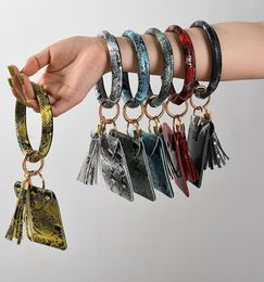 PU Card Bag Wallet Bracelet Keychain Pendant Leather Tassel Credit Card Holder Bracelet Pendant Bangle Wristlet Keyring Accessory 8382666