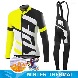 Racing Sets 2024 Cycling Clothes Tricuta Professional Shirt Jersey Winter Thermal Men's Pants 19D Gel Bicycle Jerseys Clothing Uniform Set