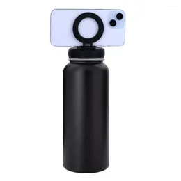 Water Bottles High Temperature Resistant Insulated Bottle 1000ml Stainless Steel With Magnetic Phone Holder For 12/24