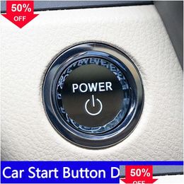 Other Interior Accessories New Car Crystal Engine Start Stop Switch Button Ignition Er Sticker For Camry Avalon Rav4 Highlander Access Dh6Ik