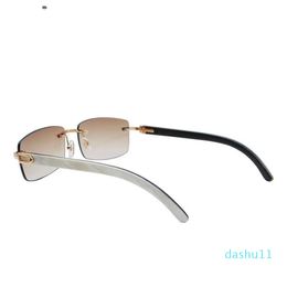 Luxury Sun Glasses Buffalo Horn Glasses Men Women Sunglasses Brand Designer White Inside Black Buffalo