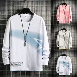 Mens Baggy Long Sleeve T Shirt Sports Crew Neck Tee Shirts Blouse Pullover Tops Round Men Casual Sweatshirts 240227