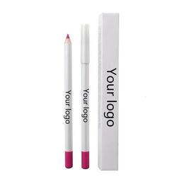 Customize 25 Colors Lip Pencil Liner OEM Custom Cosmetic Wholesale Waterproof Private Label Makeup Brown 240305