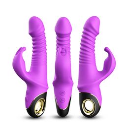telescopic rocking rabbit head vibrating rod magnetic suction charging women's fun adult sex toys products 231129