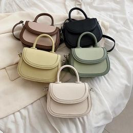 Shoulder Bags 2024 Fashion PU Leather Crossbody With Short Handles For Women Trend Side Bag Handbag Kawaii Cute Mini Totes
