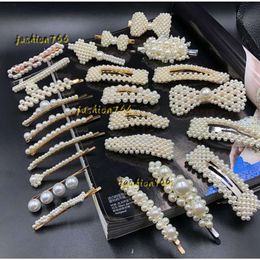 Hair Clips Barrettes Jewellery Pearl Clips Acetate Plate Barrette Snap Hairclips Women Boutique Hairpins Fashion Designer Hair Accessories BT6025