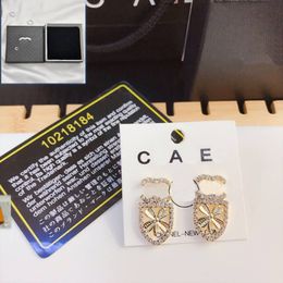 Spring Hot Gift Earrings Brand Designer Jewelry Gold Plated crystal Earring With Box New Birthday Love Gift Stud Earrings