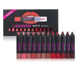 DSstyles 12 Pcs Matte Lipstick Waterproof Nourishing Velvet Lipstick Set Sexy Lip Makeup Long Lasting Make Up Cosmetics Gift291z1210515