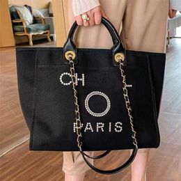 70% Factory Outlet Off Women's Classic Hand Canvas Beach Bag Tote Handbags Female Large Capacity Small Chain Packs Big Crossbody Handbag IMWM on sale