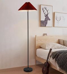 Modern Art Deco Floor Lamp with Dimmer for Living Room Bedroom Decor - Danish Design Pleated Standing Lamp for Indoor Lighting