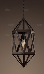 RH Lighting Restoration Hardware Vintage Pendant Lamp STEEL POLYHEDRON PENDANT RH Loft lights fixture7826925