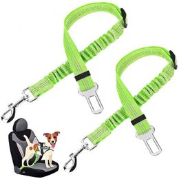 Dog Collars & Leashes Adjustable Pet Harnesses Retractable Dog Leash With Reflective Car Travel Accessories For Dogs Cats Elastic Shoc Dhtom