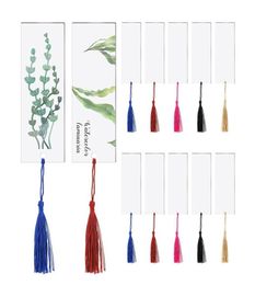 Bookmark 40 PCS Acrylic Blank Clear DIY Unfinished Mini Book Markers With Colorful Tassels For Craft Ornaments6698191