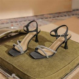 Hip Summer Sandal Heels Womens Slim Versatile Sandles Water Diamonds With Open Toe Slippers Women Stiletto Sandals Shoes Flip Flop Fenty Slides 240228