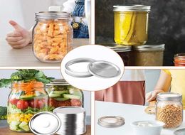 Tinplate Mason Jar Lids Reusable 7086MM Regular Wide Mouth LeakProof Seal Silver Canning Cover Kitchen Supplies1955607