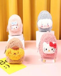 2024 Plush backpack Christmas new style sheep curls fashion coin purse cute earphone bag card bag lipstick small gift storage DHL