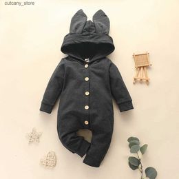 Jumpsuits New Spring Summer Baby Rompers Cute Cartoon Rabbit Infant Girl Boy Jumpers Kids Baby Outfits Clothes L240307