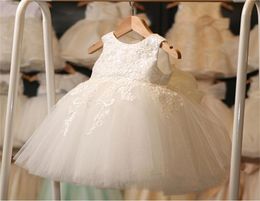 Baby Girl Dress White Baptism Dress Cute Christening Gowns Birthday Tutu Party Ball Gowns Infant Clothes For 02Yrs6298055