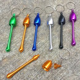 Key Rings Outdoor Aluminum Keychain Mushroom Tobacco Pipe Key Rings Metal Mini Smoking Pipes Fashion Smoke Accessories Portable Cam K Dhily