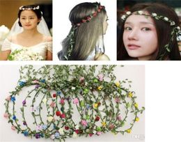 Wedding bridal girl head flower crown rattan garland Hawaii flower head wreath bohemian Bohemian Headbands TO4328446280