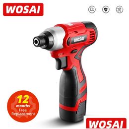 Electric Screwdriver Wosai 16V Drill 100N.M Impact Driver Cordless Household Mtifunction Hit Power Drop Delivery Dhb9D