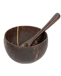 Natural Coconut Bowl Spoon Set Creative Coconut Shell Fruit Salad Noodle Ramen Rice Bowl Wooden Bowl For Restaurant Kitchen Party 5131144