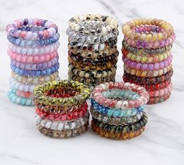 Telephone Wire Hair Band Camouflage Galaxy Fur Print Rope Tie Rubber Accessories Ponytail Holder Headdress Scrunchy Woman Hairband6701801