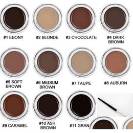 Other Health Beauty Items Brand Waterproof Eyebrow With Eye Brush Enhancers Gel Cream Makeup Brown Fl Size 11Colors 4G 0.14Oz Drop Dh20M