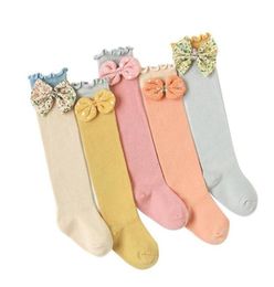 Leggings Tights 1 Pair Born Baby Girls Breathable Stocking Knee Socks Spring Autumn Toddlers Sweet Bow Cotton Knitted Infant Non8985994